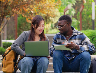 University students study together 
