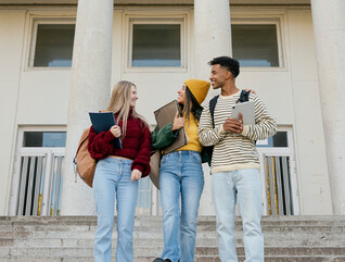 Students walking on campus