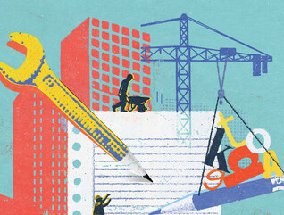 Illustration of school construction