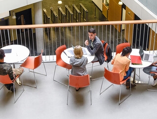 Students in university library