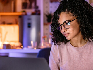 Student using computer