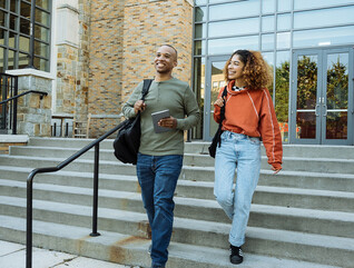 Students on college campus