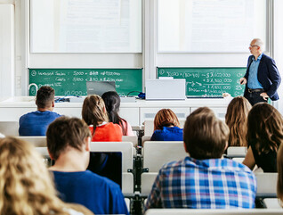 Professor instructing class