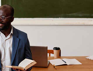 Professor instructing class