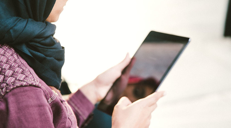 Girl using a tablet