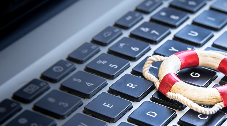 Keyboard with life preserver on it