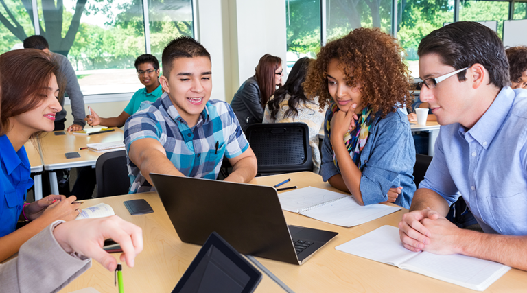 Students using personal devices