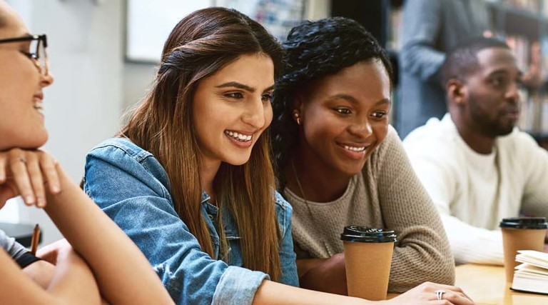 Students studying in class