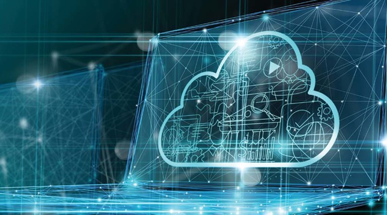 Futuristic illustration of the cloud