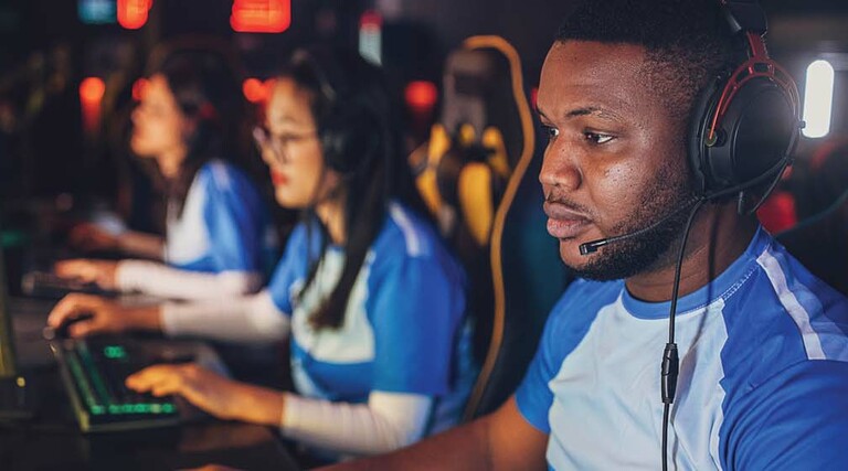 Students playing esports