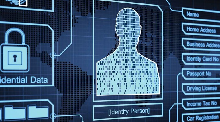 Illustration of a person's personal information on a computer screen
