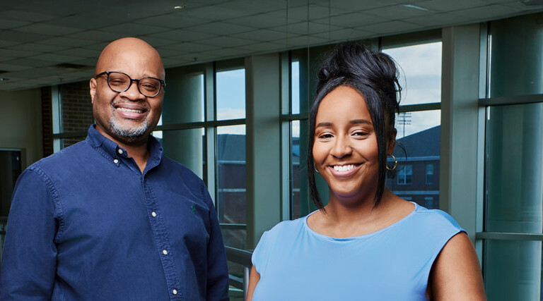 Posed photograph of Terrence Wolfork and Courtney Howard at FVSU