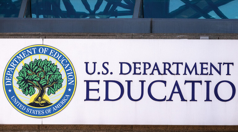 A sign outside the U.S. Department of Education's offices in Washington, D.C.