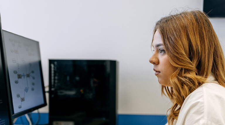 Student using computer