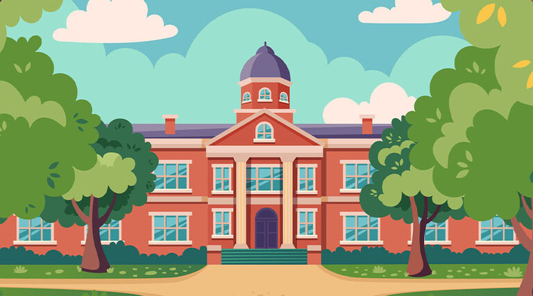 Illustration of schoolhouse