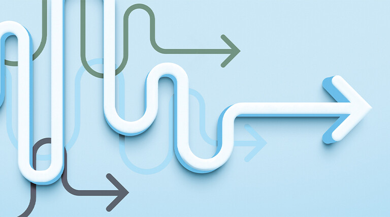 Arrows on blue background