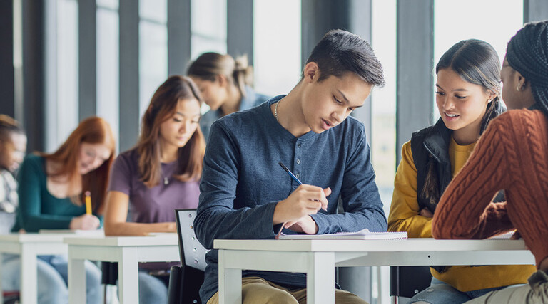 Students working together