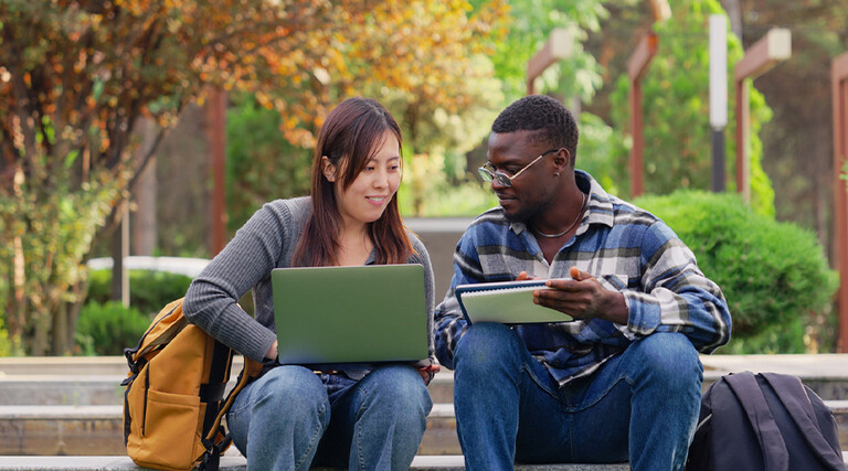 University students study together 