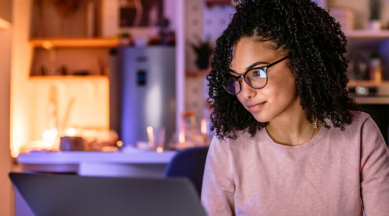 Student using computer
