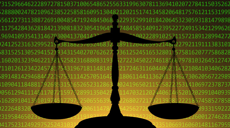 balance on a background of numbers