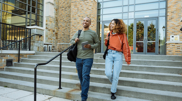 Students on college campus