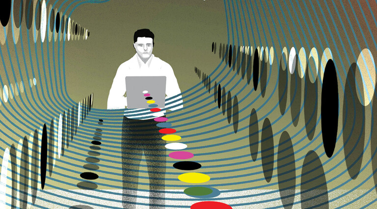Illustration of person using computer