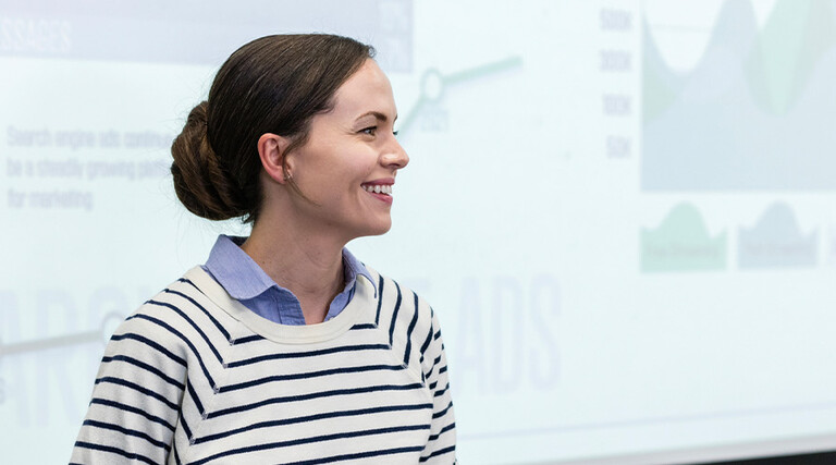 Professor teaching class