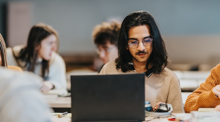 College students using AI