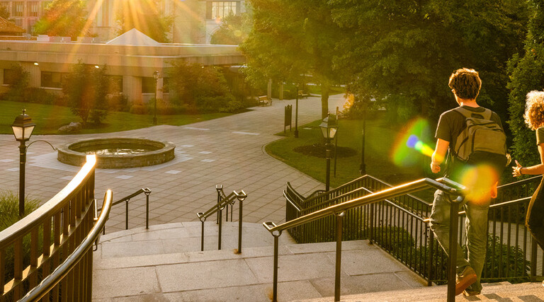 Students walking on campus
