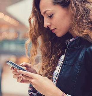 student on cell phone