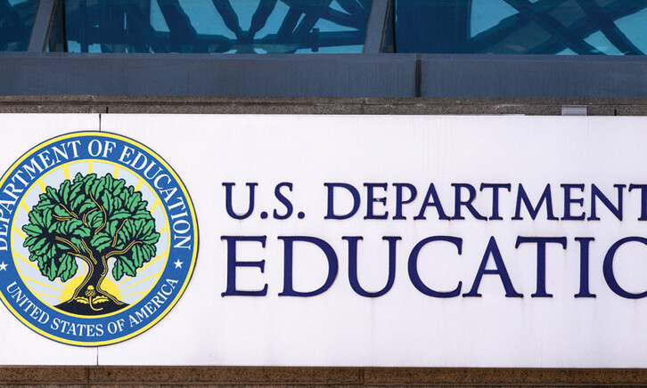 A sign outside the U.S. Department of Education's offices in Washington, D.C.