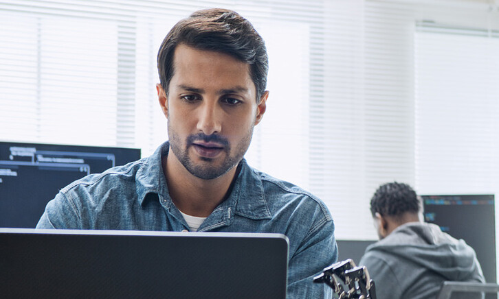 Person using computer in the office