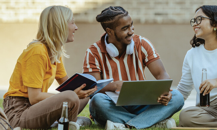 Students engaging on university campus