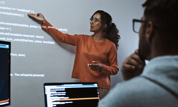 Employee giving a presentation