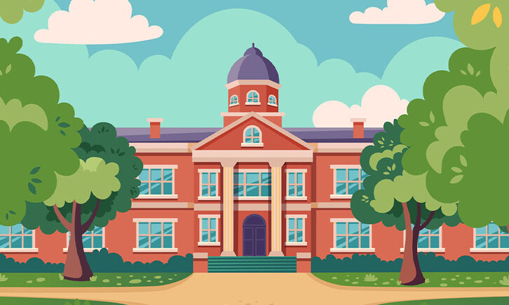 Illustration of schoolhouse