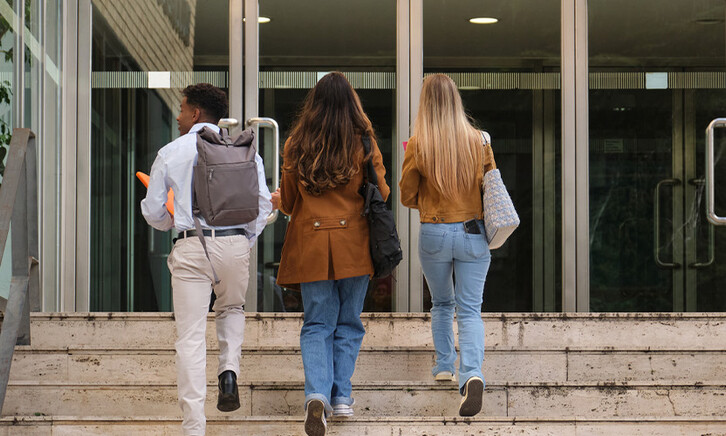 Students on college campus