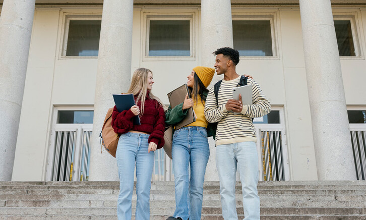 Students walking on campus