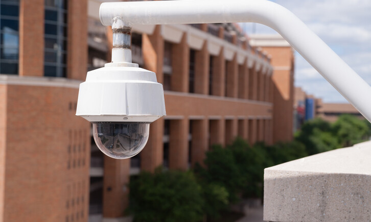 Security camera on campus