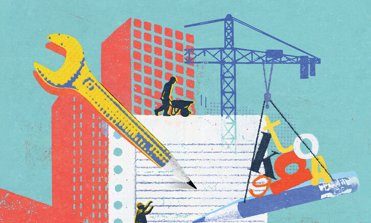 Illustration of school construction