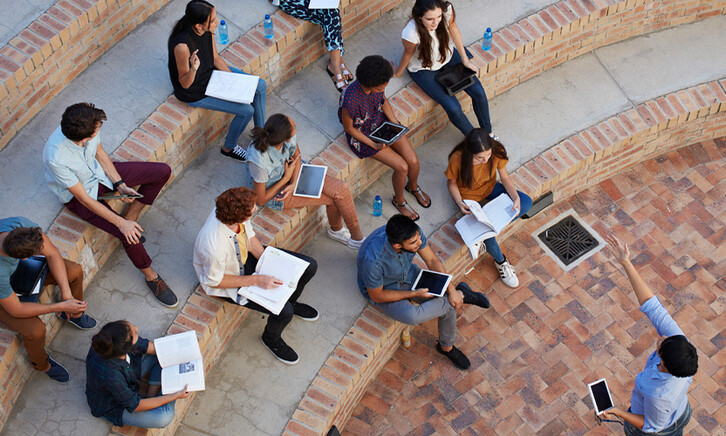College outdoor class
