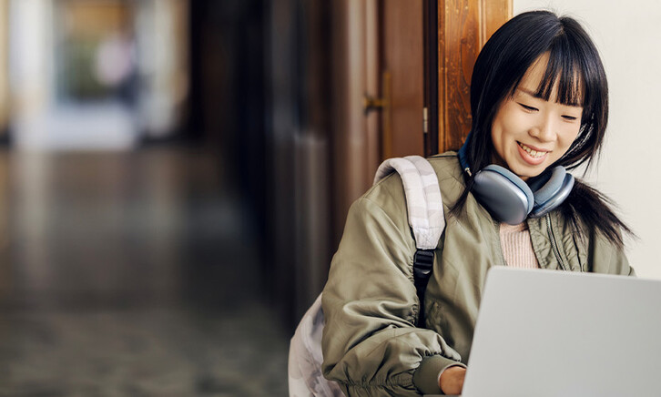 Student using computer