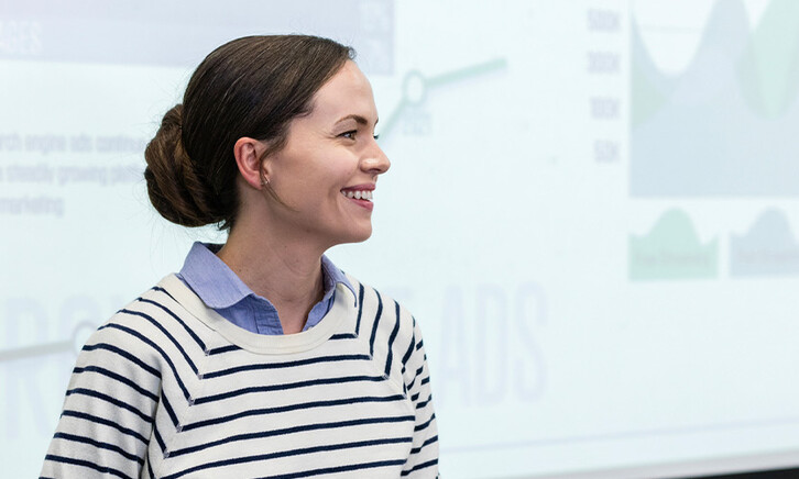 Professor teaching class