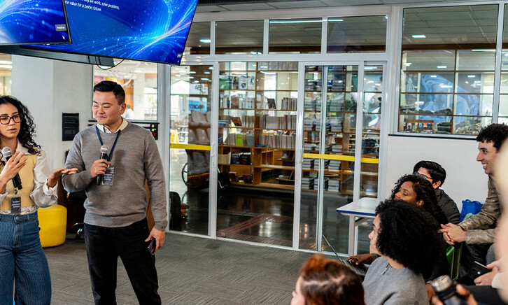 People giving a presentation