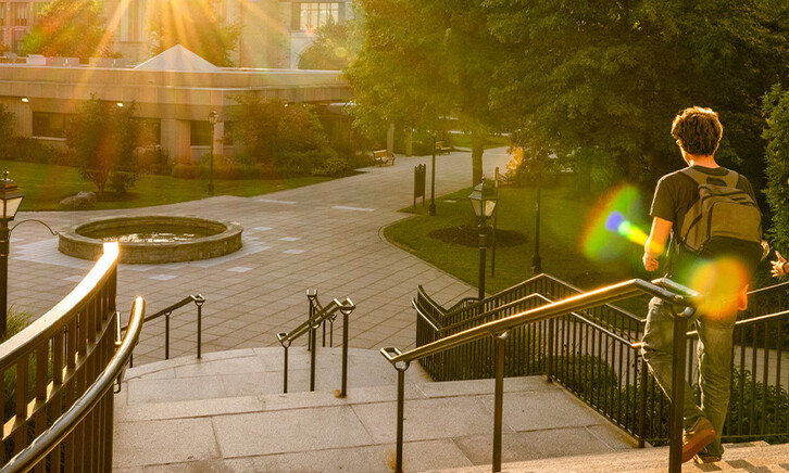 Students walking on campus