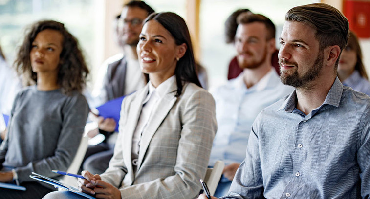 People attending a conference