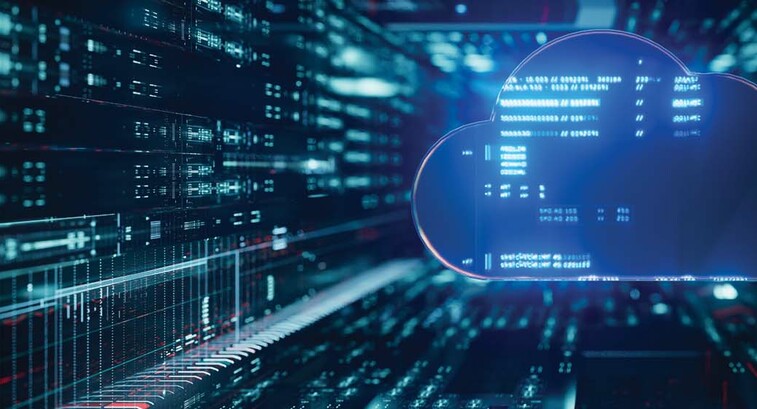 Illustration of a cloud inside a data center