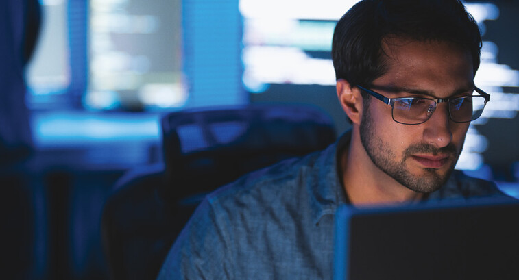 Person working on computer in the office