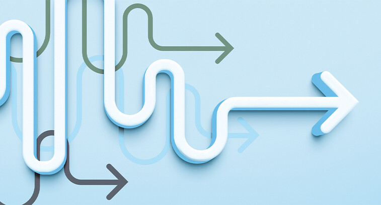 Arrows on blue background