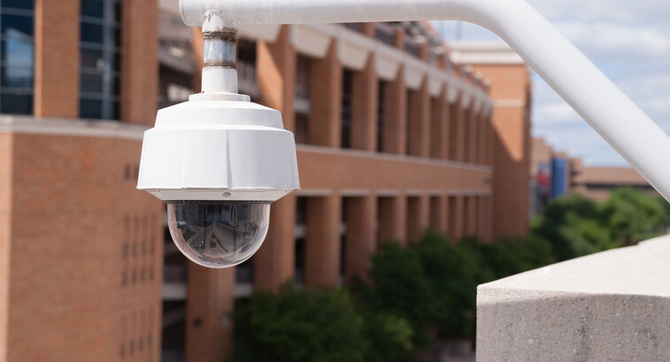 Security camera on campus