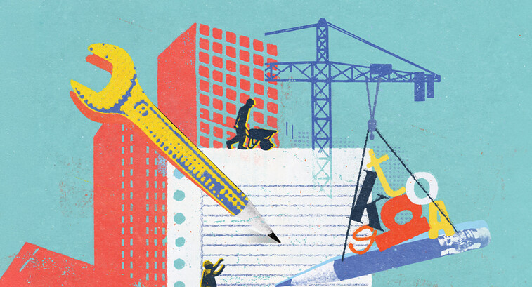 Illustration of school construction